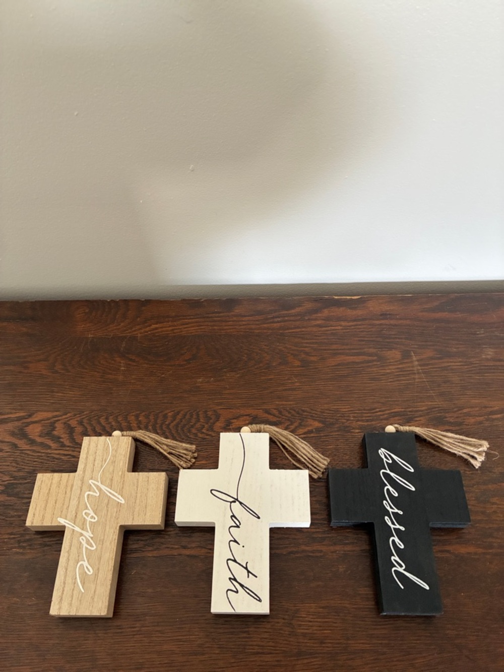 NWT - HOPE, FAITH & BLESSED Wooden Cross Trio - Picture 14 of 14